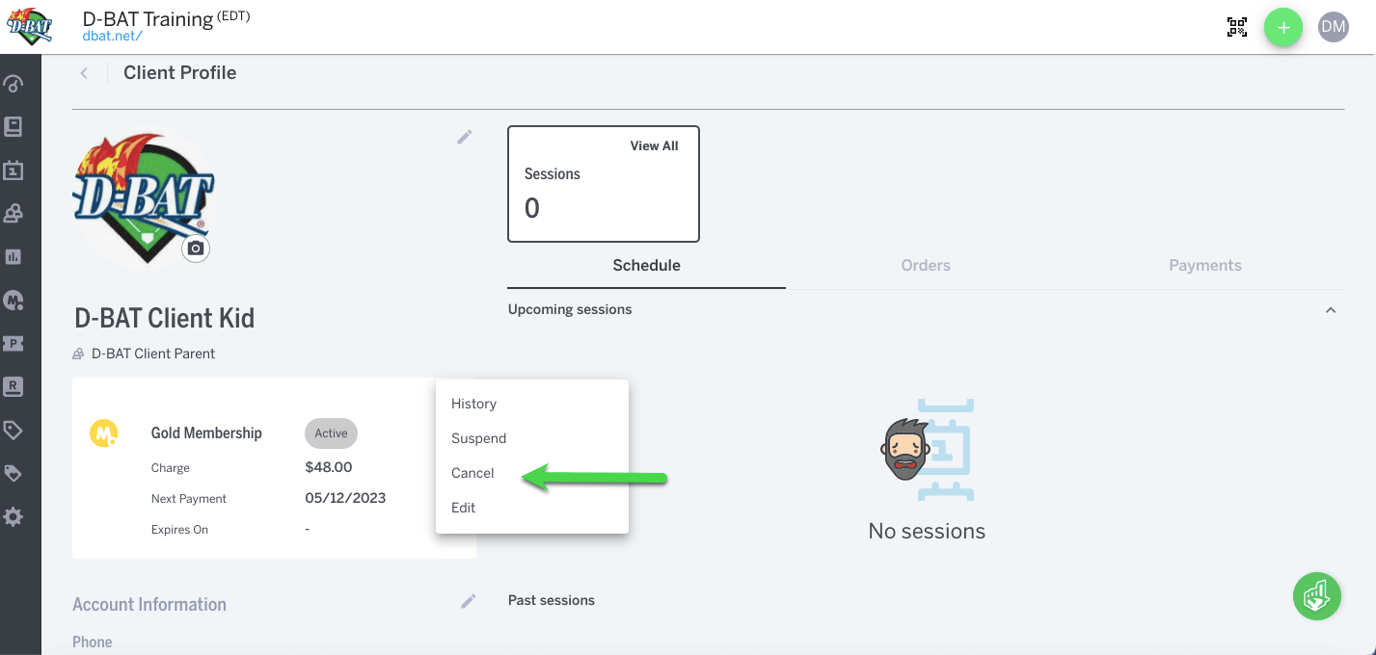 Canceling A Client S Membership Canceling A Client S Membership