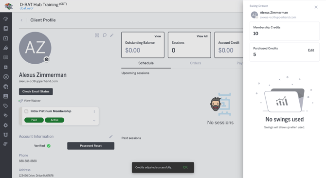 D-BAT Client Profile - Credits Adjusted