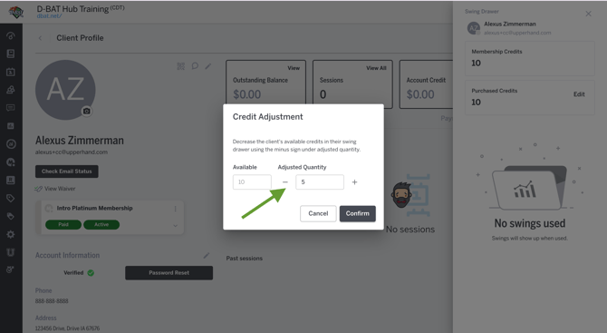 D-BAT Credit Adjustment - Make Adjustment